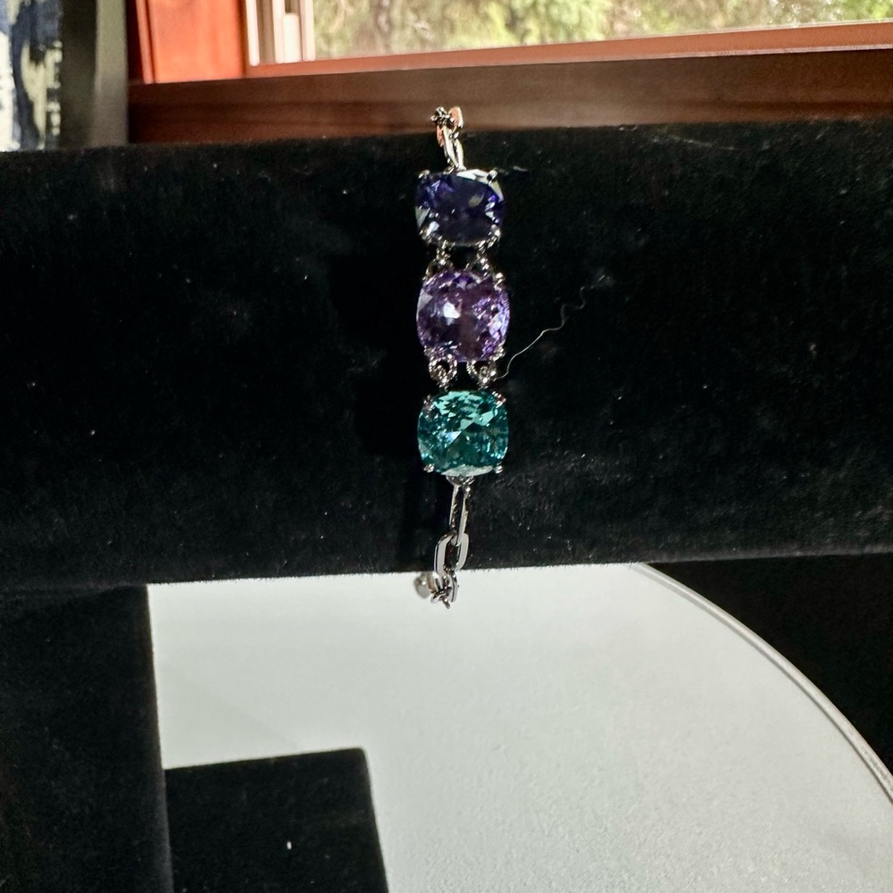 Vibrant Amethyst and Teal Bracelet